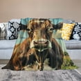 thumbnail image 2 of Chilfamy  Soft Warm Throw Blanket Flanne Bed Blanket Gift for Home Decor Chair Couch - Cow Sunflower White, 2 of 6
