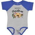 thumbnail image 3 of Inktastic Merry Christmas Cute Sloth with Santa Hat and Lights Boys or Girls Baby Bodysuit, 3 of 5
