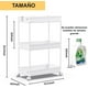 thumbnail image 3 of Carrito de Almacenamiento con Ruedas para Organización, Estante Móvil de 3 Niveles, Organizador de Baño, Carrito Utilitario para Cocina, Baño, Lavandería (Grande, Blanco), 3 of 8