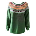 thumbnail image 4 of Womens Vintage Sweaters Fair Isle Long Sleeve Knit Shirts Casual Colorful Pullover Tops Clothing, 4 of 5