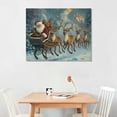 thumbnail image 2 of ONETECH Santa and Reindeer Canvas Wall Art Print , Vertical and Horizontal Holiday Paintings, Christmas Home Décor 16x12in, 2 of 6