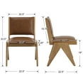 thumbnail image 4 of Guyou Mid Century Modern Dining Chairs Set of 2, PU Upholstered Farmhouse Wooden Kitchen Chair Side Chair with Back for Dining Room Living Room, Brown, 4 of 8
