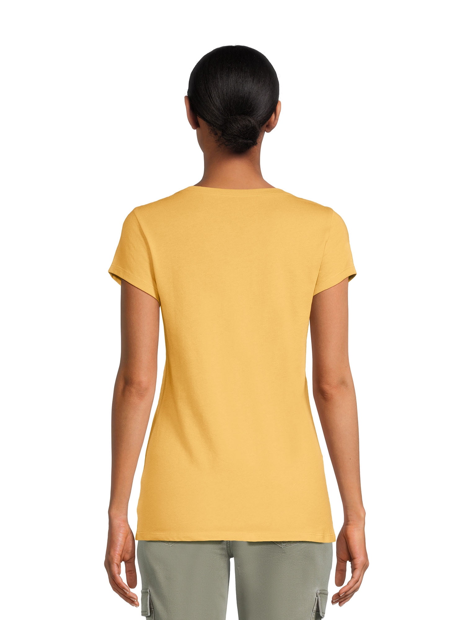 No Boundaries Short Sleeve Scoop Neck Plain T-Shirt (Women's)