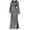 Gray, variant on Wedding Dresses for Bride with Long Sleeve Brown Satin Elegant Kimonos Sleeve Long Dress Round Neck Solid Floor Length Maxi Dress Flowy Bodycon Wrap Party Dress Evening Prom
