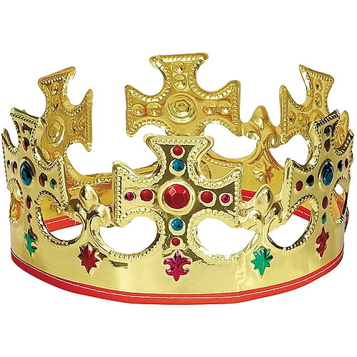 Gold Kings Prince Crown Fancy Dress Costume New King Crown.gold With Jewels 