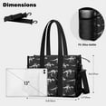 thumbnail image 5 of Teacher Tote Bag,Skeleton Dinosaurs Labels Teacher Utility Tote Bag,Large Work Tote Bags for Women with Multiple Pockets,Top Zipper Closure,13.8x10.6x6.7 Inch, 5 of 5