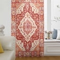 thumbnail image 6 of Burnt Orange Boho Sheer Curtains 45 Inches Long, Ethnic Geometric Southwest Light Filering Curtains, Breathable Simi Curtain Privacy Drapes for Kitchen Bathroom Lightweight Small Window Treatment, 6 of 9