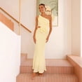 thumbnail image 4 of 2026 New European and American Style Women's Pink One-Shoulder Maxi Dress, 3D Floral Cutout Formal Bodycon Dress, 4 of 5