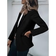 thumbnail image 3 of Blazer Cicy Bell para mujer, casual, con frente abierto, manga larga, color negro, 3 of 6