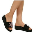 thumbnail image 5 of Mostsola Womens Sandals Glitter Flower Beach Shoes Platform Wedges Heels Arch Support Slip on Shoes, 5 of 9