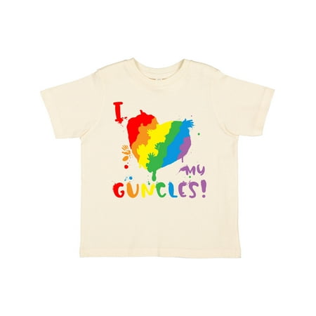 

Inktastic Pride Heart Kid Finger Paint I Love My Guncles! Gift Toddler Boy or Toddler Girl T-Shirt