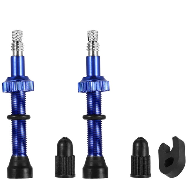 Advancent Válvulas sin cámara para bicicleta, 2 uds., aleación extraíble, núcleo de goma de cobre, boquilla de vacío francesa, accesorios para Ciclismo Azul 54 mm Advancent OD000751-05