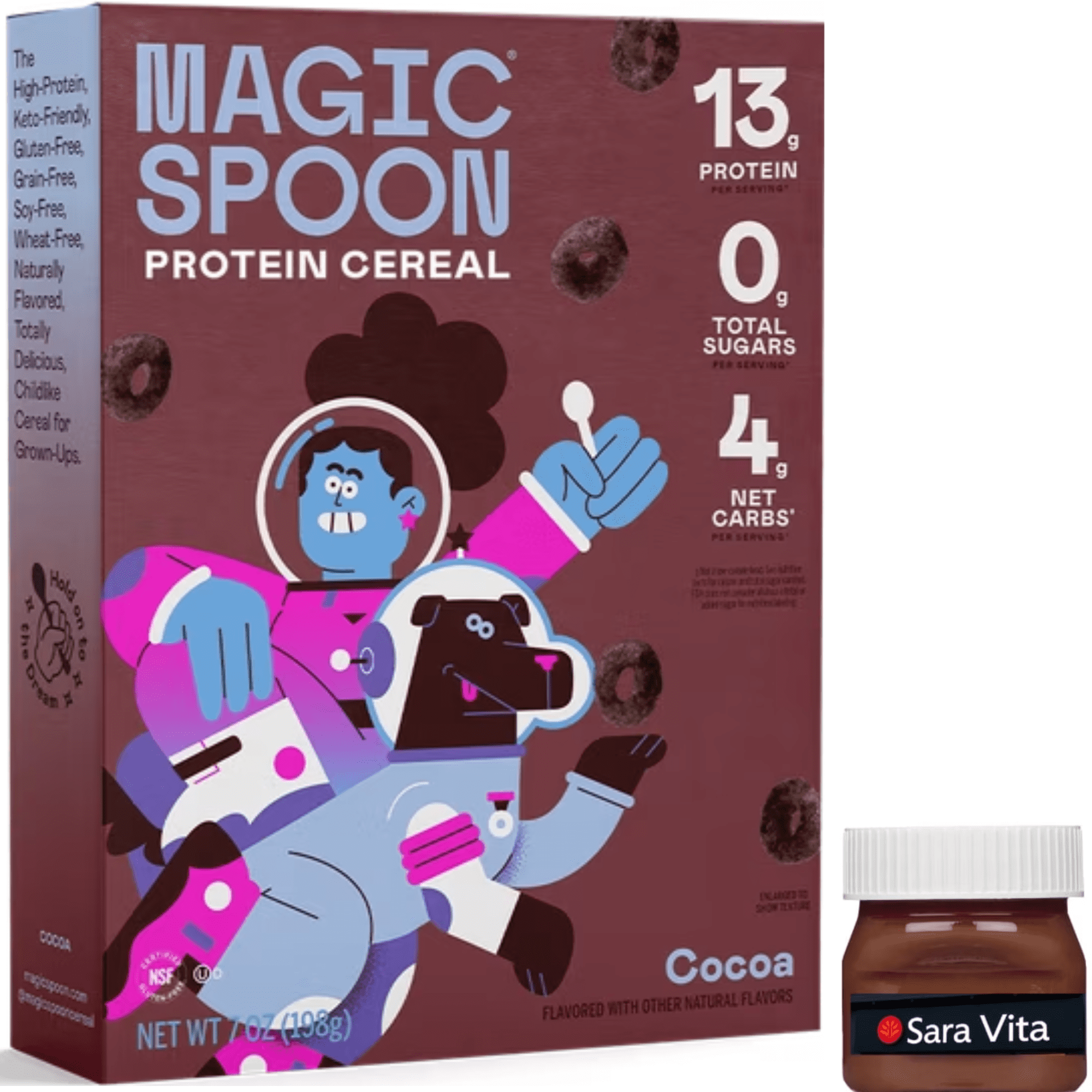 Magic Spoon Cocoa Grain-Free Breakfast Cereal, 7 oz Box