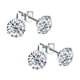thumbnail image 1 of Aretes de broquel VenDepot 2 Pzas 3mm Plata con cristales de zirconia, 1 of 2
