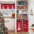 thumbnail image 2 of Christmas Kitchen Window Curtains and Valances Set 36 Inch, Snowflakes Winter Short Tier Curtain for Cafe Living Room Bathroom, Xnas Red 3 Pieces Set Kitchen Decor, 2 of 7