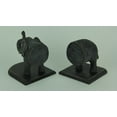 thumbnail image 4 of Distressed Black Standing Elephant Top and Tail Bookend Set, 4 of 4