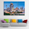 thumbnail image 3 of TISHIRON 3PCS Framed Canvas Wall Art Set,60"x40" Texas Skyscrapers Night Scene Canvas Art Decor, 3 of 7