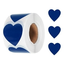 Uxcell 500pcs Dark Blue Heart Stickers Roll 1.5 Inch Self-Adhesive Stickers for DIY Crafts