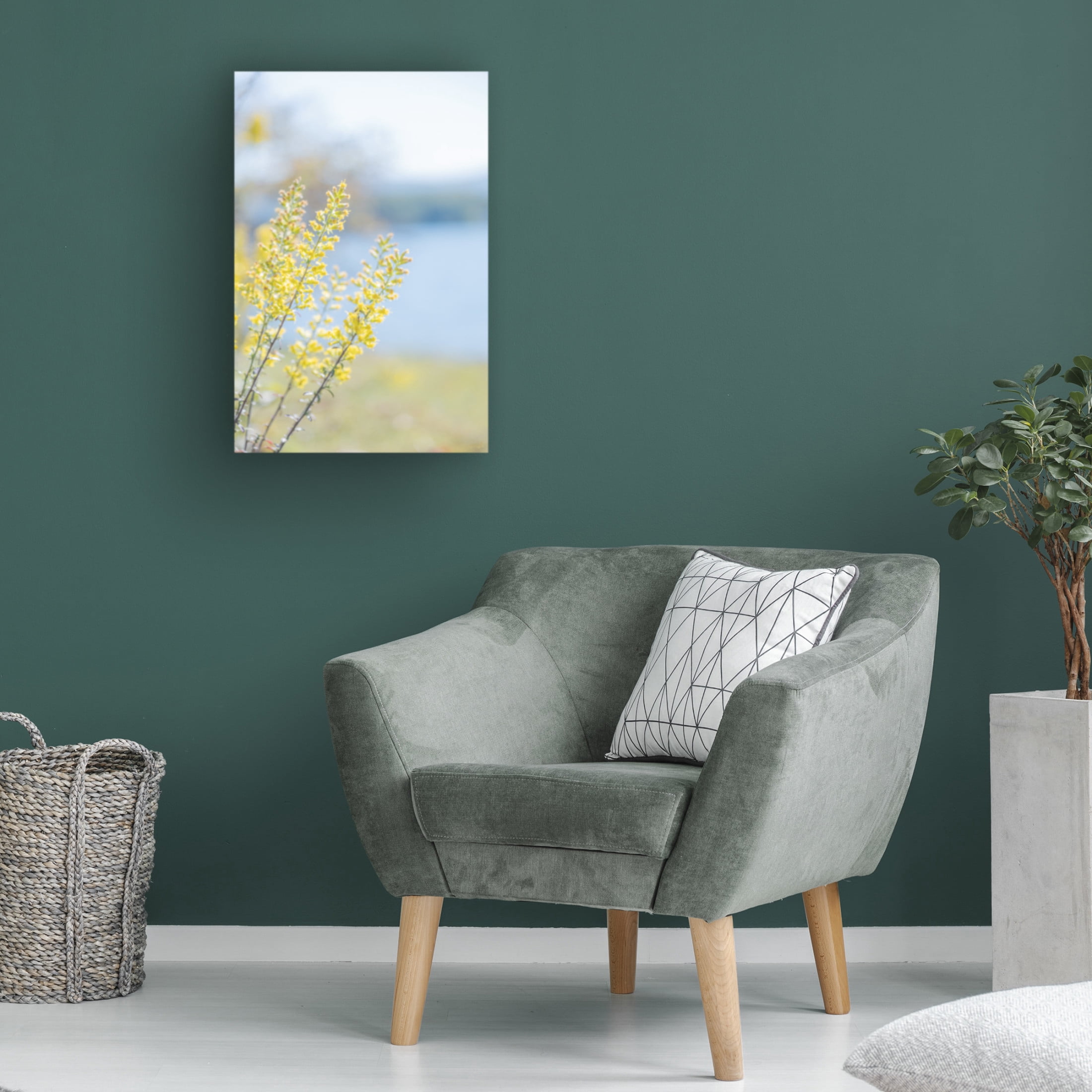 Canvas Wall Art - Life BeautifuLEE 'Tiny Yellow Boquets 1' Wall Art for Living Room, Bedroom, or Office Décor by Trademark Fine Art - 30 x 47 Inches