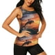 thumbnail image 2 of Balery Sunset Dancing Dolphin B Camiseta sin mangas estampada ligera para mujer, tops de entrenamiento sin mangas, camisetas de yoga transpirables de secado rápido.-Medium, 2 of 7
