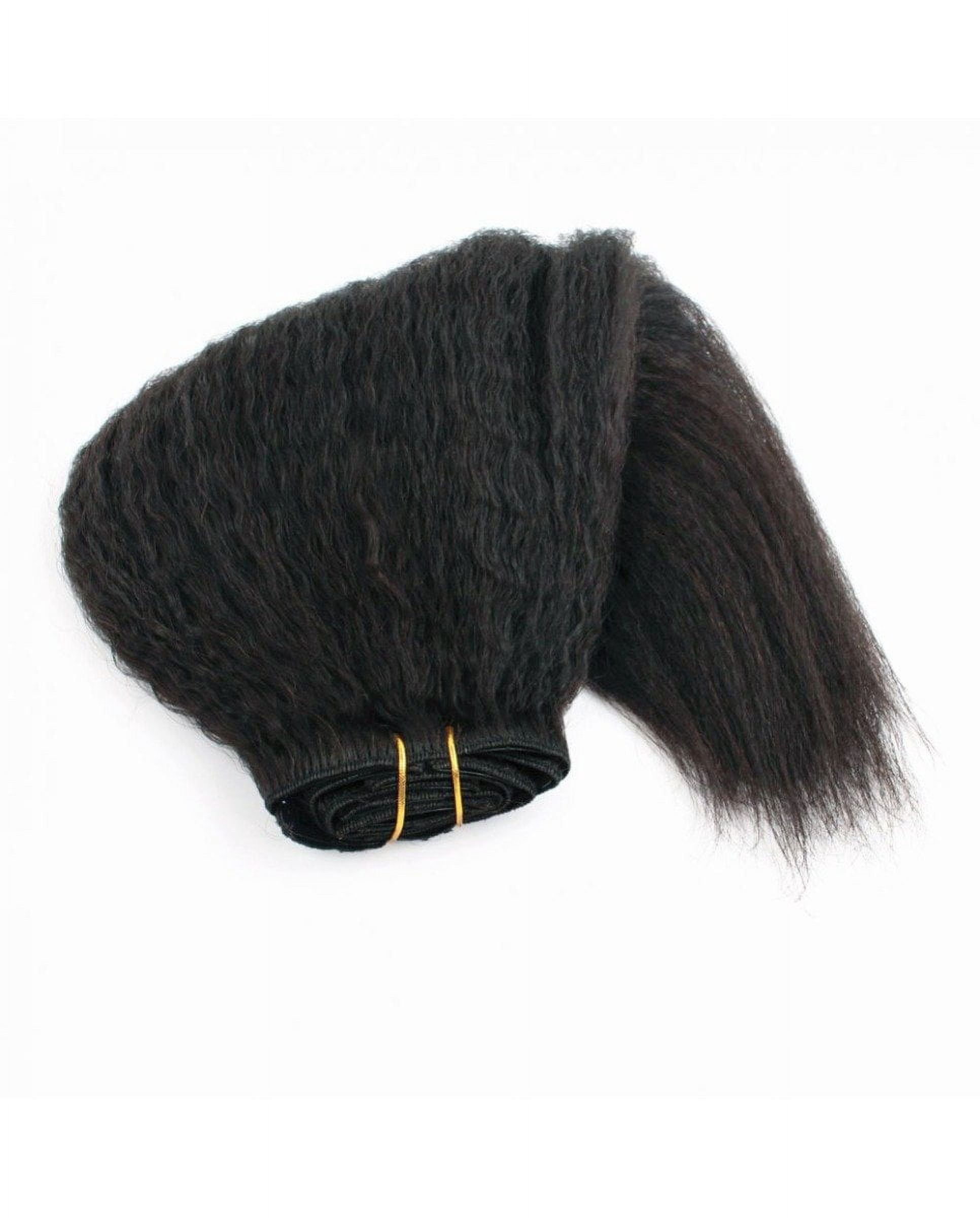 Afro Kinky Straight Clip ins 18 Inches Natural Black Full Head Naural Black 1B# 120g/set 100% Remy Human Hair