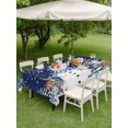 thumbnail image 3 of Outdoor Tablecloth with Umbrella Hole and Zipper, Christmas Navy Rectangle Table Cloth 52x70 Inch Waterproof Tablecloth, Snowman Elk Eucalyptus Snowflakes Xmas Tree Picnic Table Cover for Patio, 3 of 7