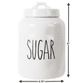 thumbnail image 5 of Sugar Jar White Ceramic Large Capacity Kitchen Pantry Organizer Bulk Food Storage Container With Lid Modern Farmhouse 9" H x 5.75" W, 5 of 6