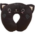 thumbnail image 1 of Almohada de viaje para el cuello, almohada en forma de U, almohada de viaje cómoda y cálida para animales, para aviones, coches y trenes (negro), 1 of 5