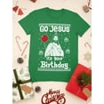 thumbnail image 4 of Tstars Mens Ugly Christmas Go Jesus it's Your Birthday Gift T Shirt, 4 of 6