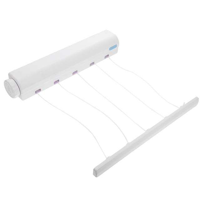 Corde à Linge Rétractable Séchoir à Linge Portable à 5 Lignes avec Crochets Intégrés pour Usage Intérieur et Extérieur (Couleur Aléatoire)
