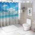 thumbnail image 7 of Orinice Beach Blue Sky White Clouds Bathroom Decor Set, Colorful Luxurious Graphic Print Polyester Fabric Fashion Shower Curtain Set with Hooks, 100% Polyester Fabric Waterproof Shower Curtain for, 7 of 7