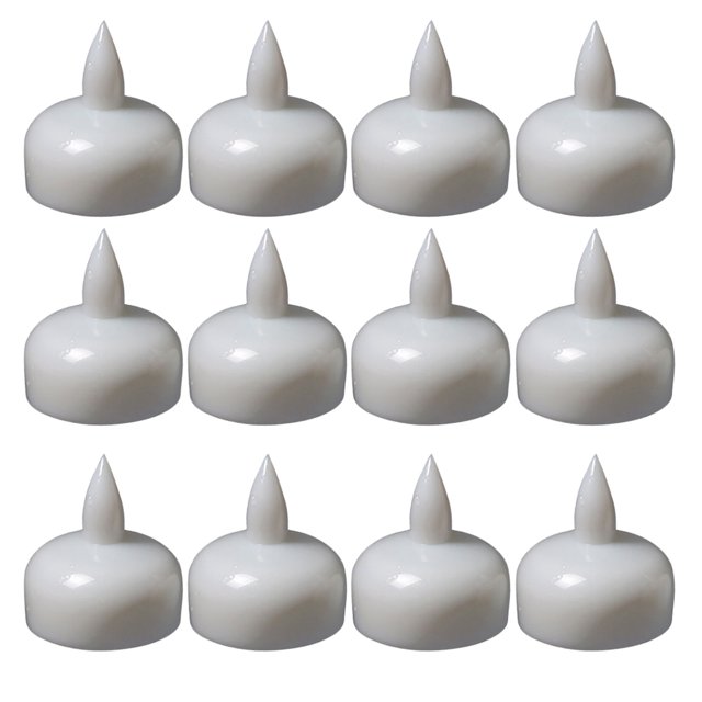 Lámpara de vela flotante LED de 12 piezas, luz de vela flotante impermeable, lámpara de vela decorativa para bañera de spa (intermitente blanco cálido)