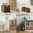 thumbnail image 4 of Wicker Storage Baskets, Set of 2 Hand-Woven Storage Baskets for Shelves with Handles, Foldable Cube Storage Baskets Bins Organizer 13 inch Large Wicker Baskets for Pantry Bedroom Decor, Brown, 4 of 13