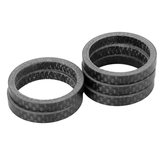 5pcs Headset Spacer Matte Black Carbon Fiber Handlebar Stem Spacers Fit 1 1/8 Inch Stem for Bikes Bicycle Cycling 5mm