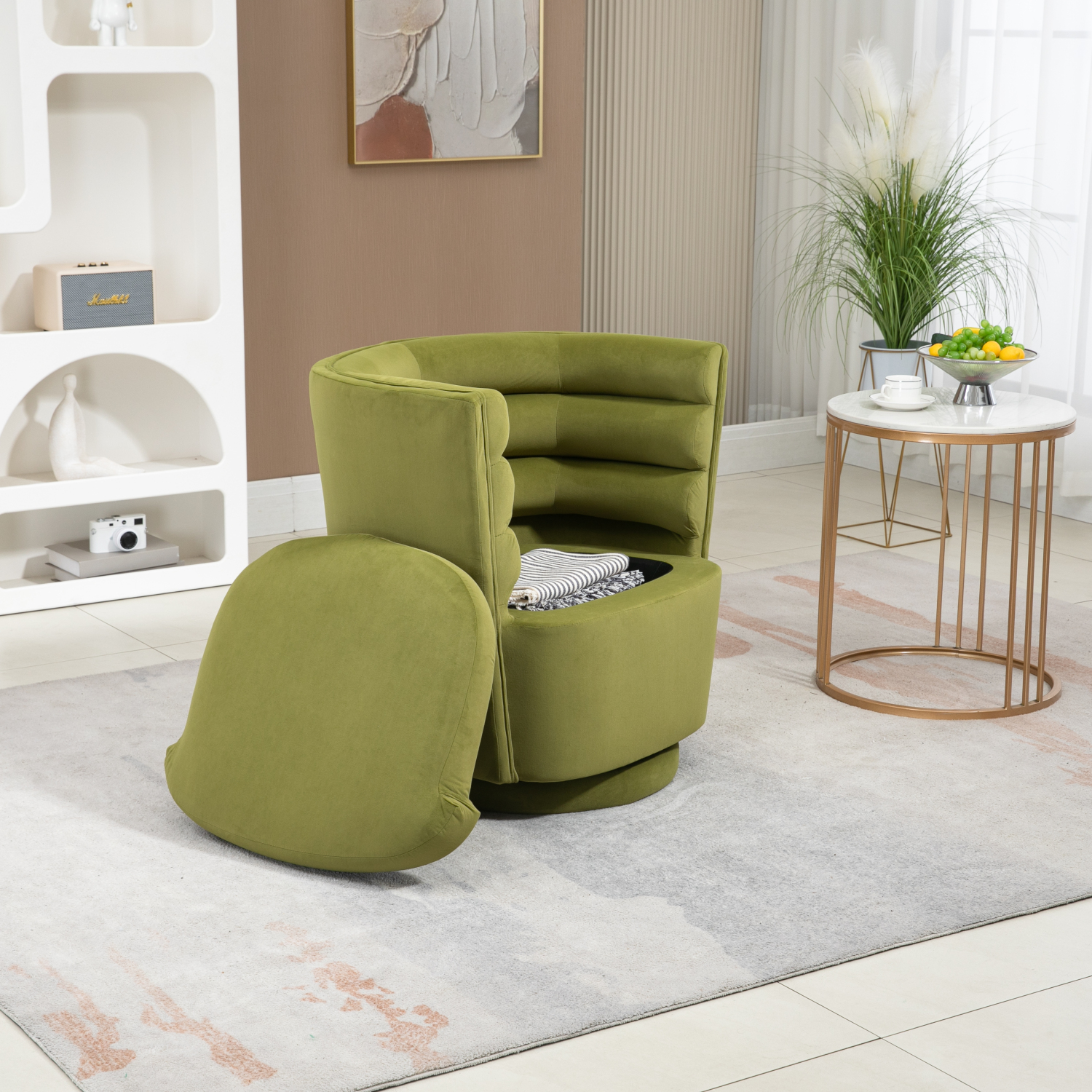 ZNESKPG COOLMORE Swivel Barrel Chair Comfy Round Chair with Room Degree ...