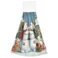 thumbnail image 2 of Wobogo Hugging Snowmen Hand Towel Set of 2 Absorbent for Kitchen and Bathroom With Velcro Hanging Loop 18.2×14in, 2 of 7