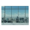 thumbnail image 2 of Urban Cutting Board, Modern Office Work Place View to City Architecture Contemporary Plan, Decorative Tempered Glass Cutting and Serving Board, Large Size, Grey White Blue, by Ambesonne, 2 of 5