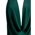 thumbnail image 5 of J. METHOD Women's Sleeveless Halter Neck Lightweight Low Cut Deep V Neck Sexy Draped Backless Top Blouse NEWT07 Glitter Jade S, 5 of 6