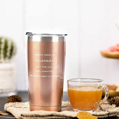 

Gift for Coworker Birthday Coworker Gifts for Women Chance Made Us Colleagues Insulated Tumbler 20 Oz Going Away Gifts for Coworker Thank You Gifts Rose Gold