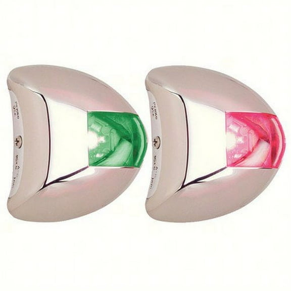 Perko 0617DP2STS Stealth Series Red & Green 12V Vertical Mount LED Side Lights with Stainless Steel Housing - 1 Pair