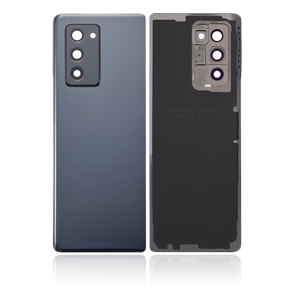 Replacement Back Cover Glass With Camera Lens Compatible For Samsung Galaxy Z Fold 2 5G (F916) (Mystic Black) (Aftermarket Plus)