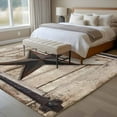 thumbnail image 4 of 5'x7' Area Rugs for Living Room Bedroom, Texas Star Vintage Washable Rug Carpet Runner Indoor Outdoor, Brown Khaki Wooden Retro Art Non Slip Floor Mats Area Rug for Kitchen, Nursery, 4 of 8