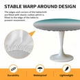 thumbnail image 2 of Elastic Fitted Round Tablecloth, Teal Grey Ombre Waterproof Stretch Table Cover for 45"-54" Tables, Turquoise Gradient Modern Abstract Art Washable Outdoor Tablecloths for Patio, Picnic, Camping, 2 of 9
