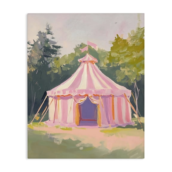 Stupell Industries Cottage Pink Circus Tent in Meadow Canvas Art, 16 x 20, by The Prints Vibe