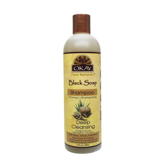 OKAY OKAY-SABS12 12 oz Black Soap Nourishing Shampoo