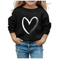thumbnail image 1 of PMVFHDE Sweat à Capuche pour Filles, Manches Longues, Doux, Graphique, Noir, 3-4 Ans, 1 of 4