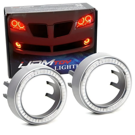One Pair Brilliant Red 40-SMD LED Halo Ring Angel Eyes Shrouds for Fog Light Customization or Light Retrofit DIY Use