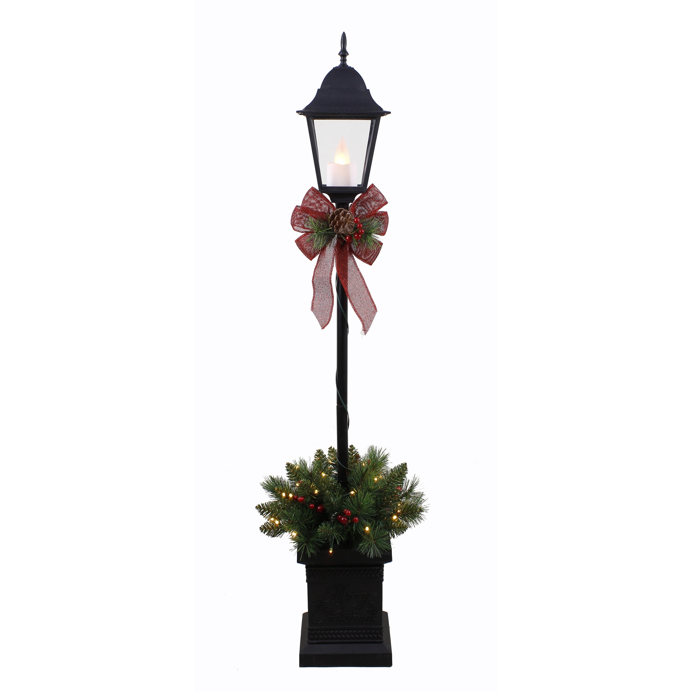 Holiday Time 4' Pre-Lit Christmas Lamp Post with 25 Warm White LED Lights
