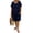 Navy, variant on JULMCOMO Two Piece Sets for Women Ruffle Layered Scoop Neck Short Sleeve Summer Tops Wide Leg Loose Fit Trendy Short Sets with Pockets Saffron XL