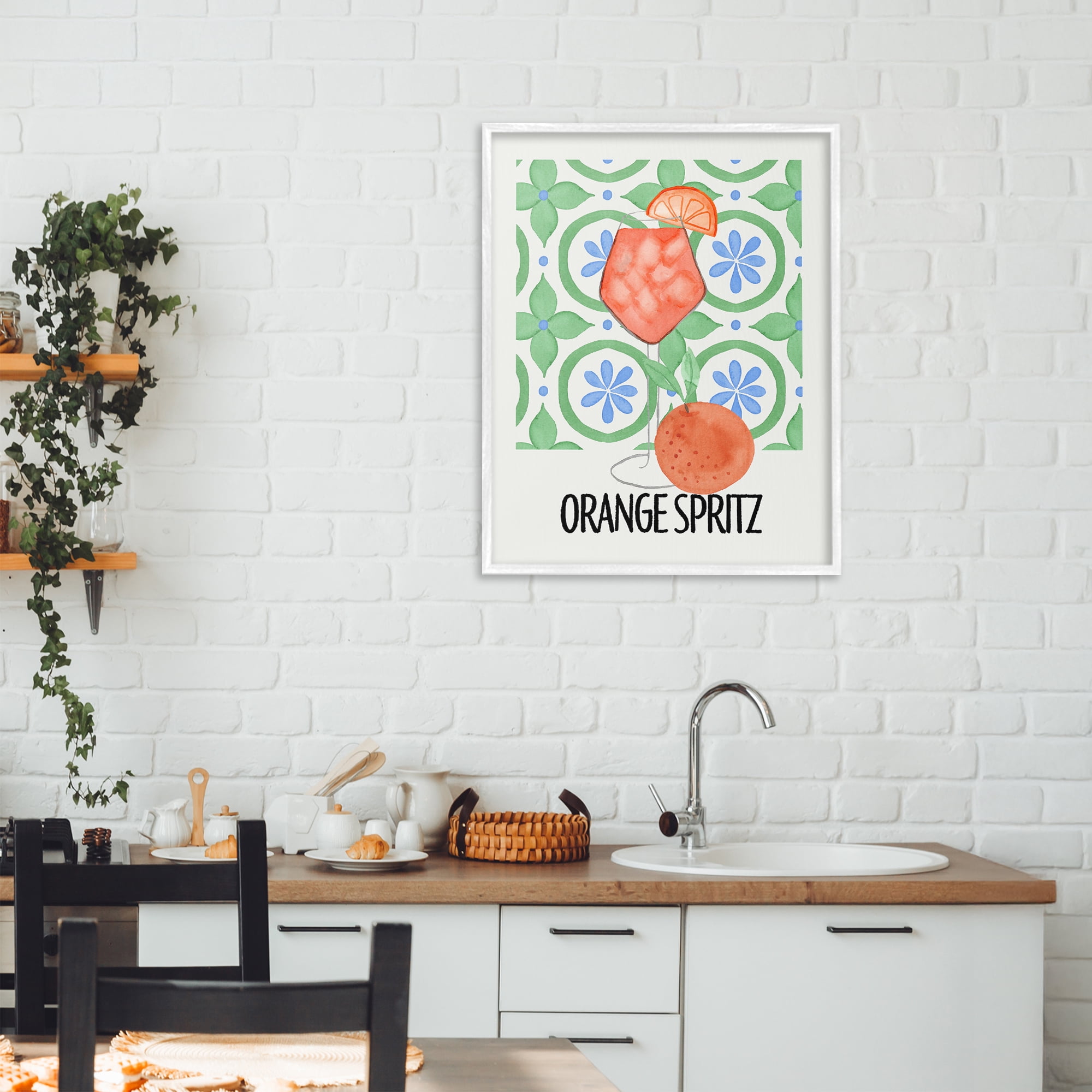 Stupell Industries Orange Spritz On My Mind White Framed Giclee Art, design by Nina Jacobs